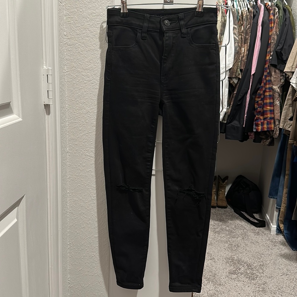 American Eagle Stretchy Super Hi-Rise Jegging. 00 X-Short